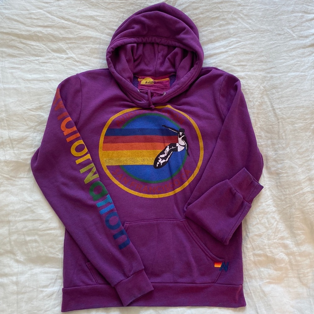Aviator Nation Purple San Francisco Hoodie